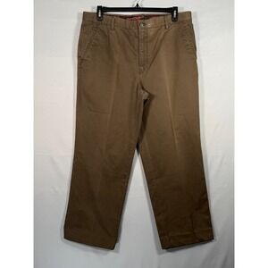 Septwolves Mens Brown Cotton Twill Straight Leg Casual Dress Pants Size 38x28